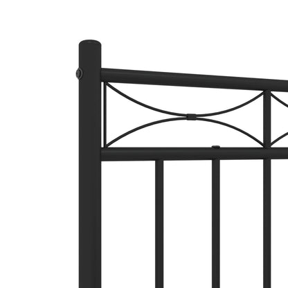 Bedframe Metaal 120x200 cm Zwart met hoofdbord