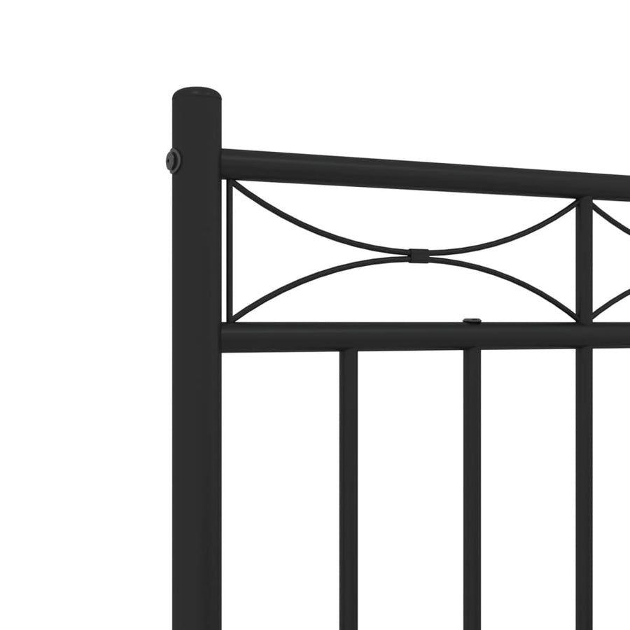 Bedframe Metaal 120x200 cm Zwart met hoofdbord