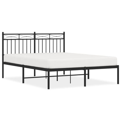Bedframe Metaal 140x190 cm Zwart met hoofdbord