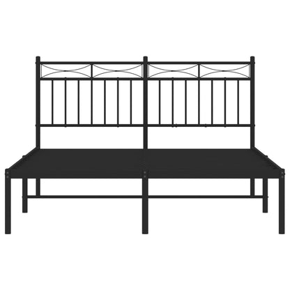 Bedframe Metaal 140x190 cm Zwart met hoofdbord