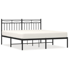 Bedframe Metaal 160x200 cm Zwart met hoofdbord