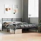 Bedframe Metaal 160x200 cm Zwart met hoofdbord