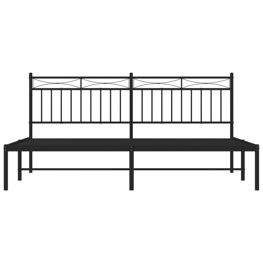 Bedframe Metaal 183x213 cm Zwart met hoofdbord