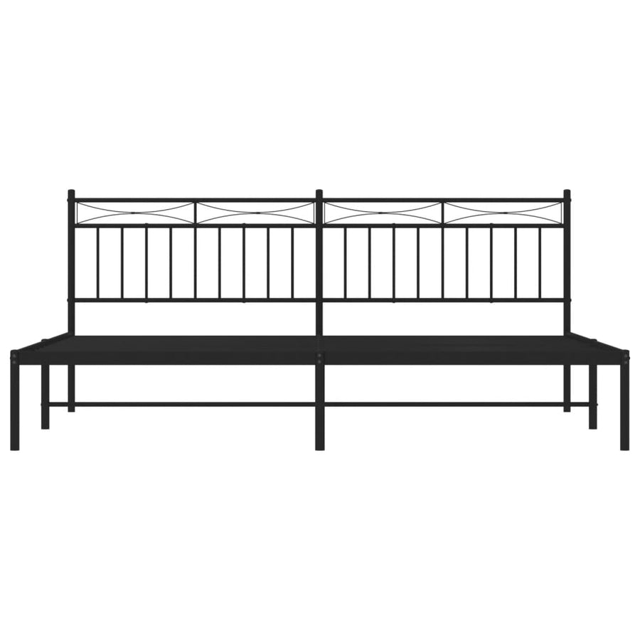 Bedframe Metaal 193x203 cm Zwart met hoofdbord