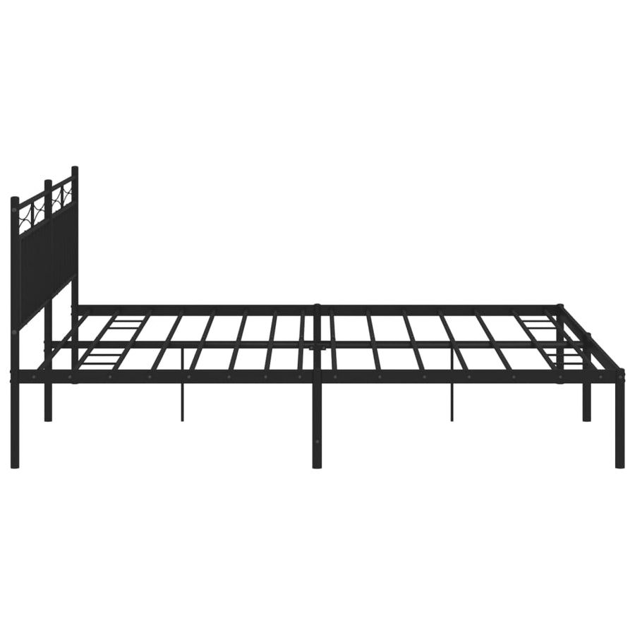 Bedframe Metaal 193x203 cm Zwart met hoofdbord