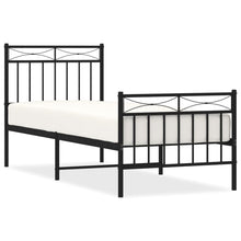 Bedframe Met Hoofd- En Voeteneinde Metaal 80x200 cm Zwart met hoofdbord & voetbord