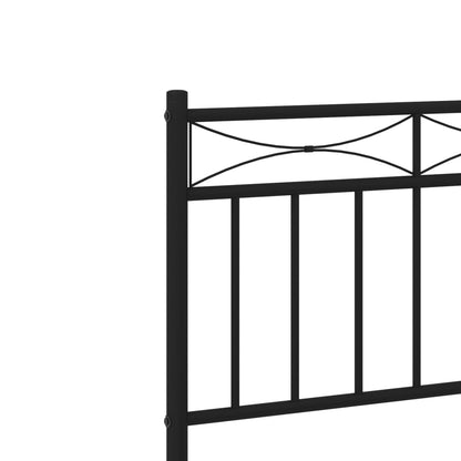 Bedframe Met Hoofd- En Voeteneinde Metaal 80x200 cm Zwart met hoofdbord & voetbord