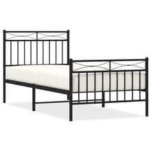 Bedframe Met Hoofd- En Voeteneinde Metaal 90x200 cm Zwart met hoofdbord & voetbord