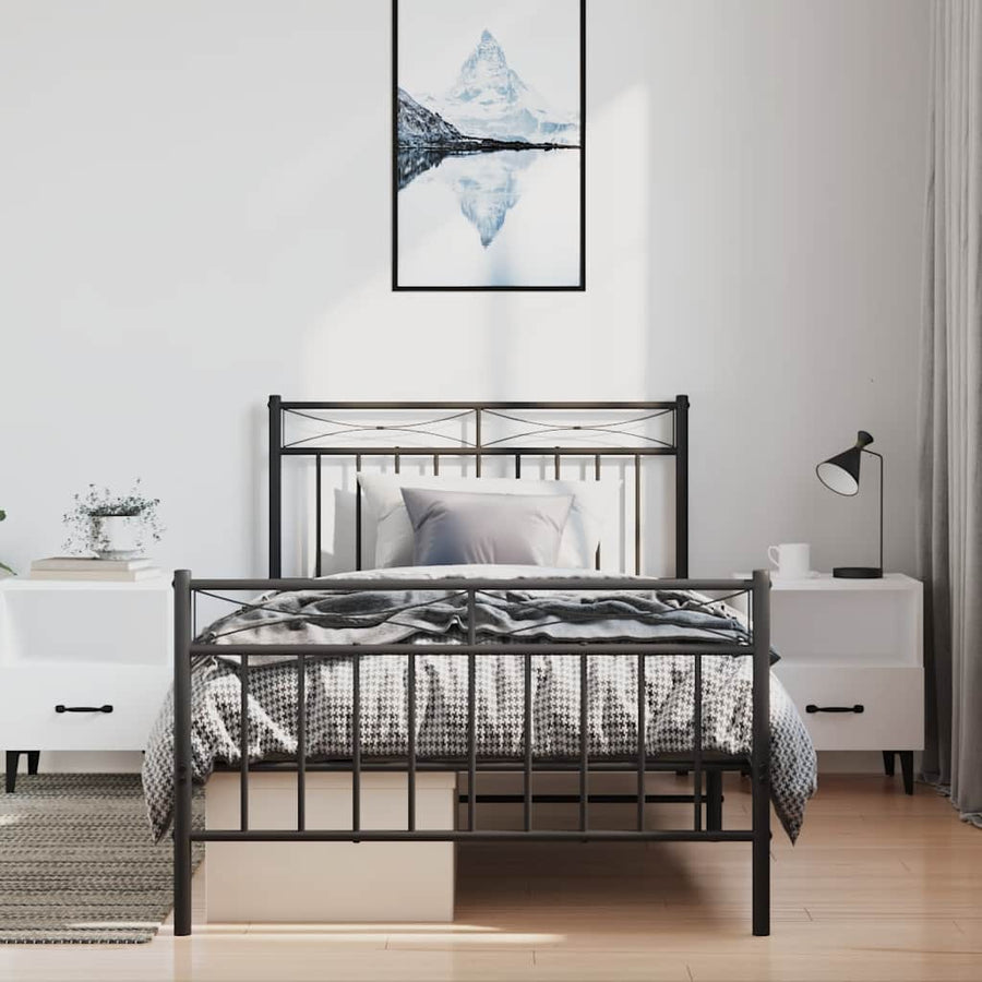 Bedframe Met Hoofd- En Voeteneinde Metaal 100 x 190 cm