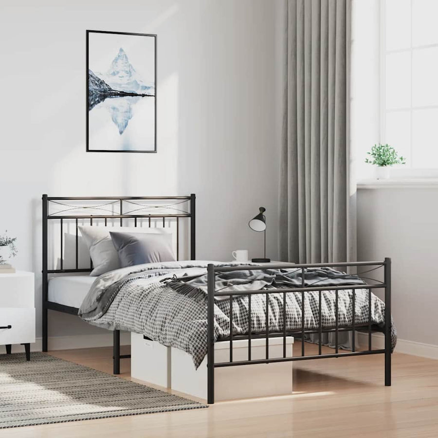 Bedframe Met Hoofd- En Voeteneinde Metaal 100 x 190 cm