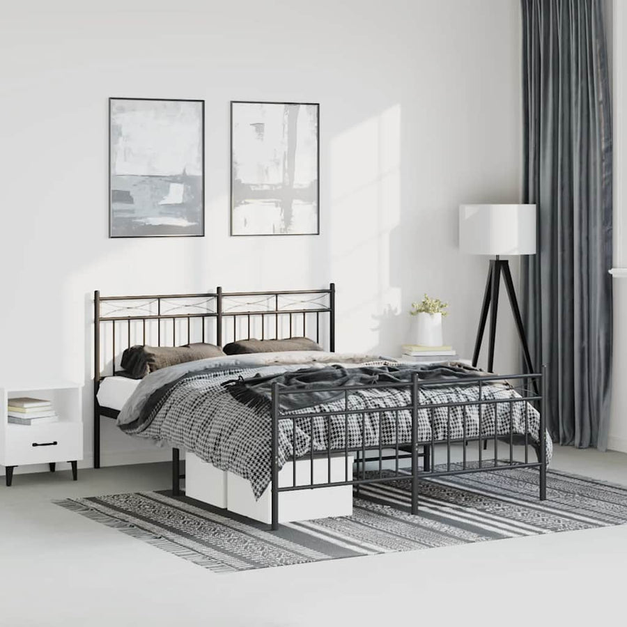 Bedframe Met Hoofd- En Voeteneinde Metaal 135 x 190 cm