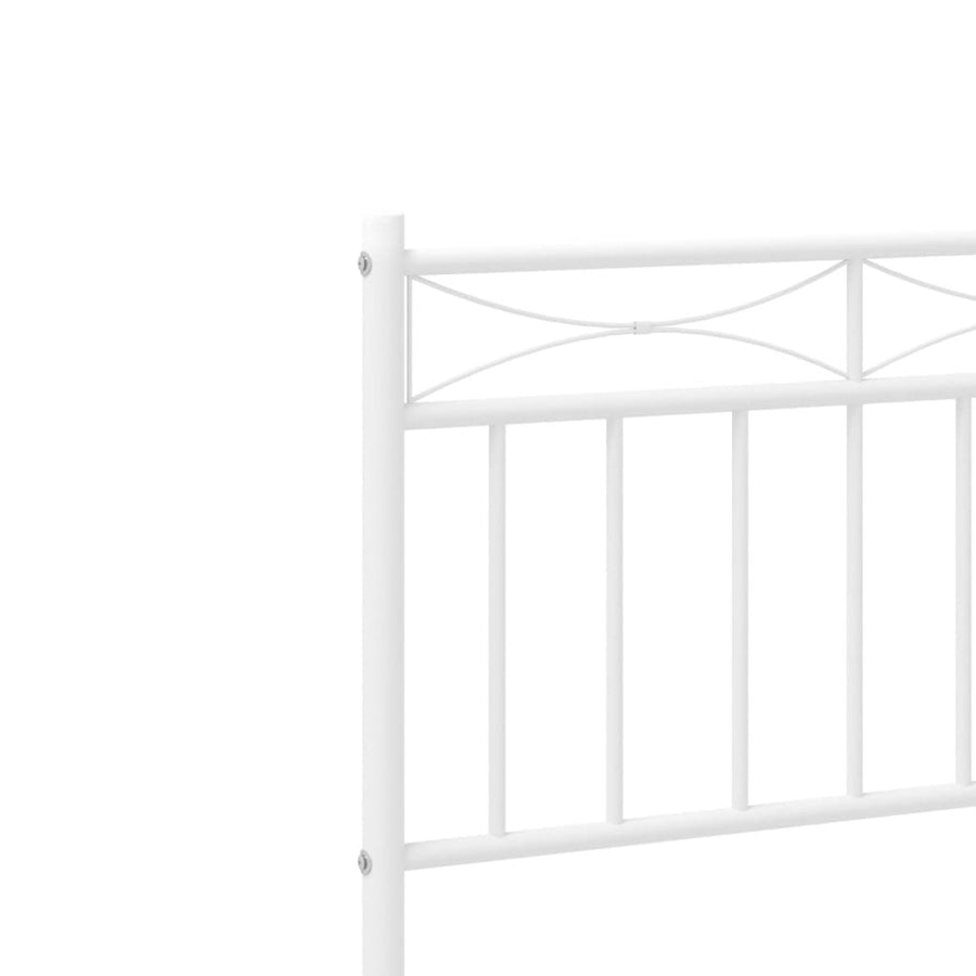 Bedframe Metaal 80x200 cm Wit met hoofdbord