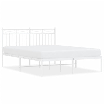 Bedframe Metaal 140x200 cm Wit met hoofdbord