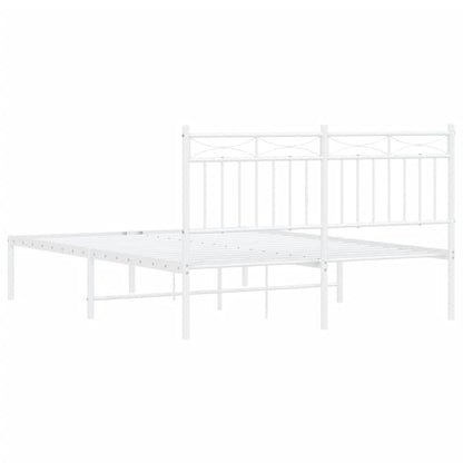 Bedframe Metaal 140x200 cm Wit met hoofdbord