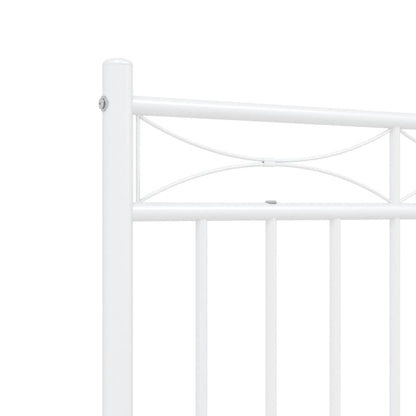 Bedframe Metaal 140x200 cm Wit met hoofdbord