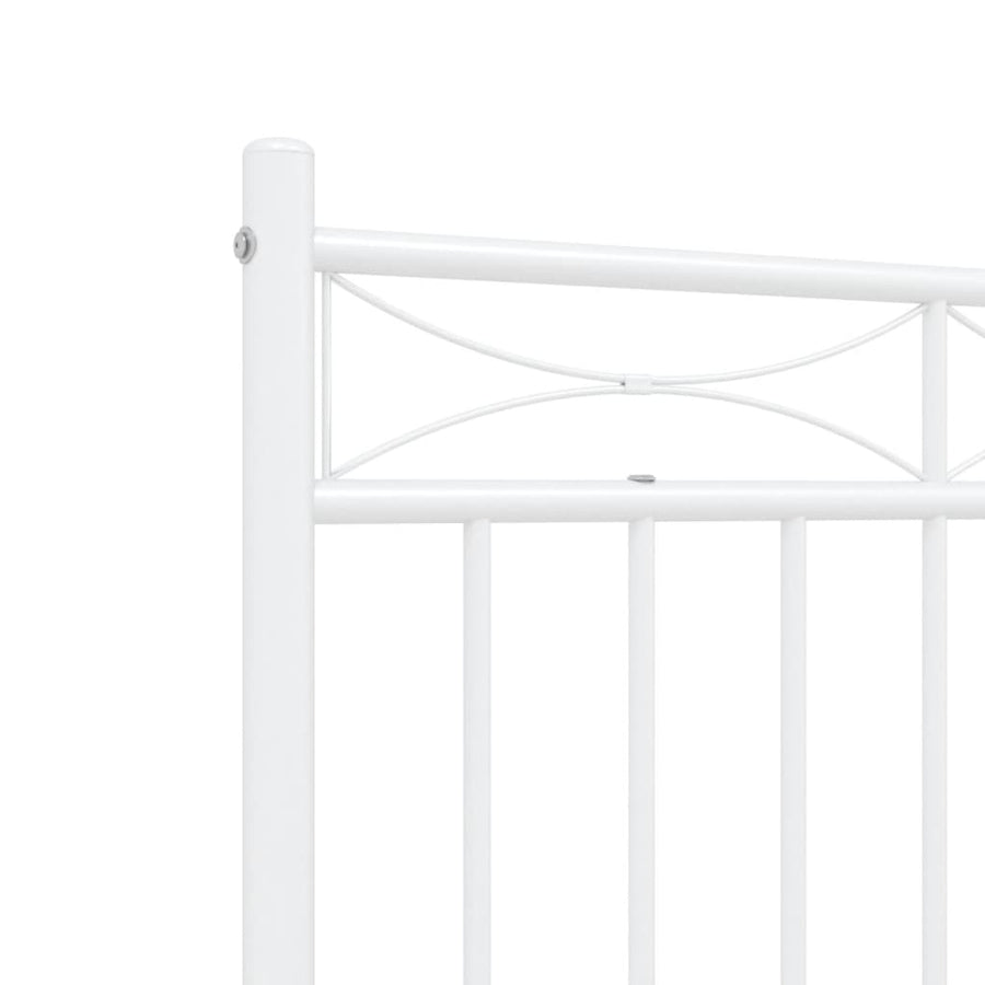 Bedframe Metaal 140x200 cm Wit met hoofdbord
