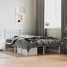 Bedframe metaal wit 140x200 cm met hoofdbord