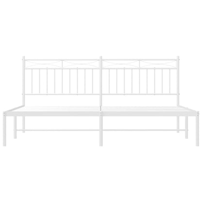 Bedframe Metaal 183x213 cm Wit met hoofdbord