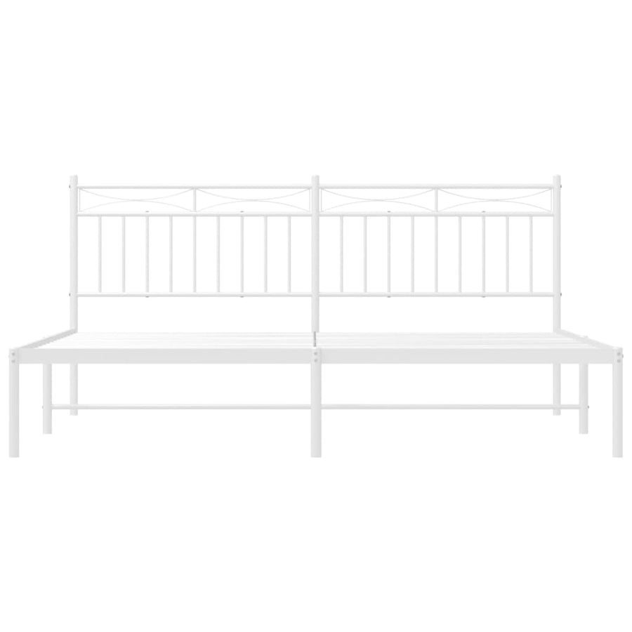 Bedframe Metaal 183x213 cm Wit met hoofdbord