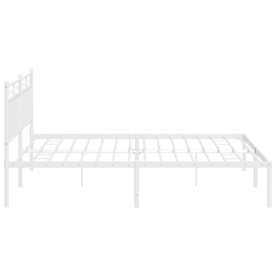 Bedframe Metaal 183x213 cm Wit met hoofdbord