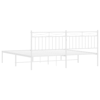 Bedframe Metaal 183x213 cm Wit met hoofdbord