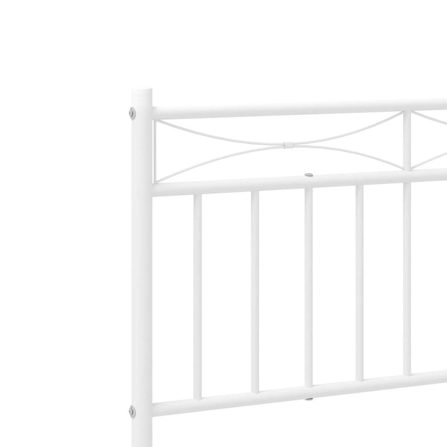 Bedframe Metaal 193x203 cm Wit met hoofdbord