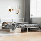 Bedframe metaal wit 193x203 cm met hoofdbord