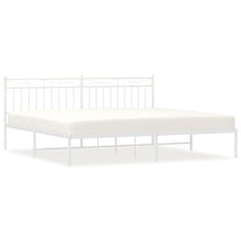 Bedframe Metaal 200x200 cm Wit met hoofdbord
