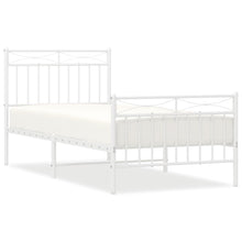 Bedframe met hoofd- en voeteneinde metaal wit 90x190 cm 90x190 cm Wit met hoofdbord & voetbord