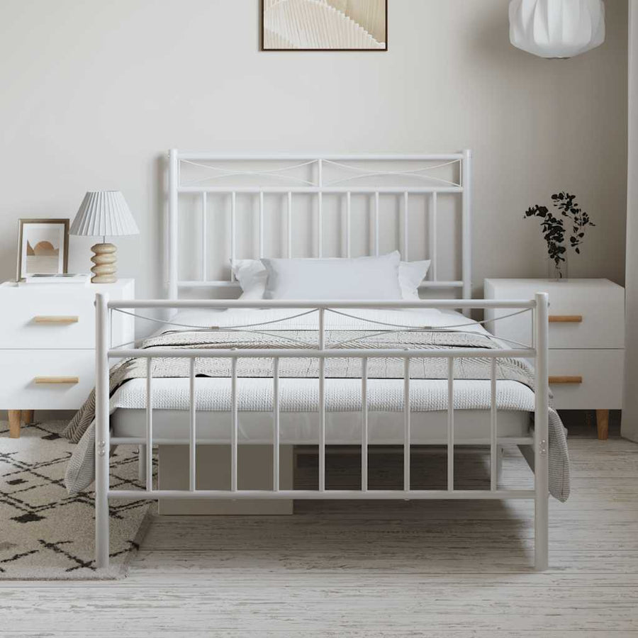 Bedframe Met Hoofd- En Voeteneinde Metaal 100 x 190 cm