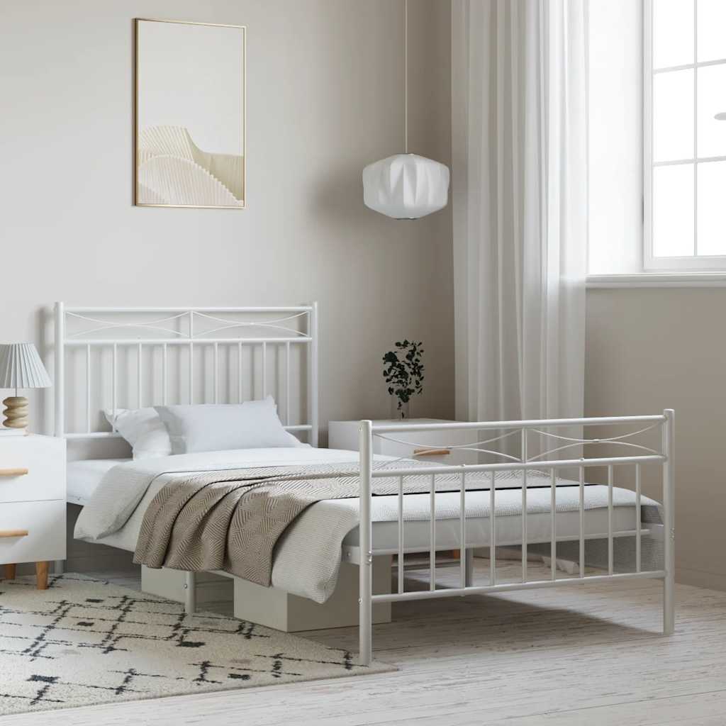 Bedframe Met Hoofd- En Voeteneinde Metaal 100 x 190 cm