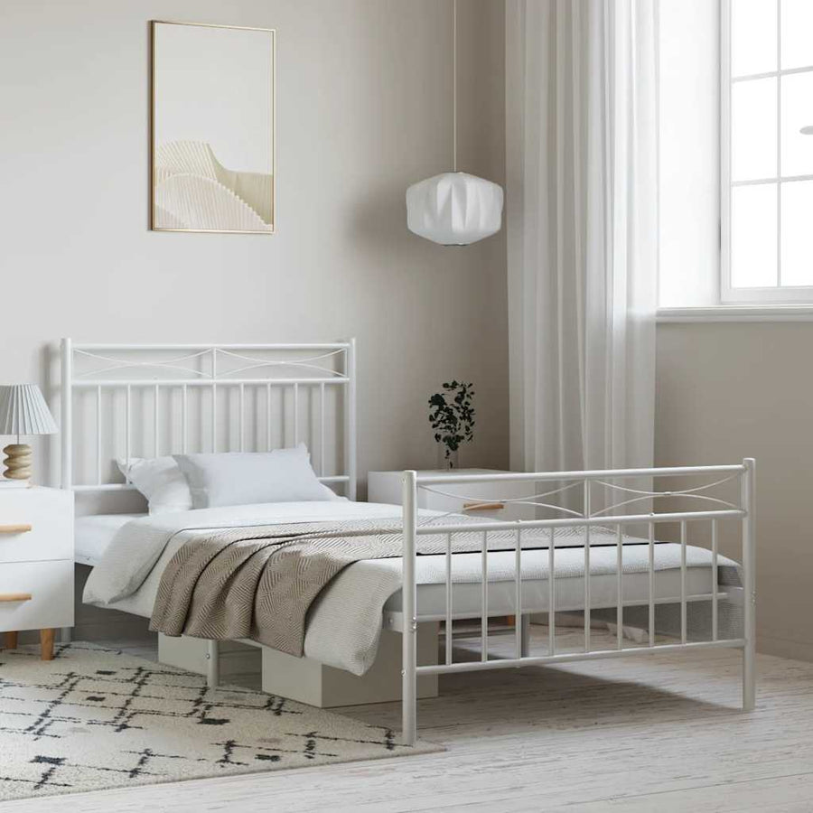 Bedframe Met Hoofd- En Voeteneinde Metaal 100 x 190 cm