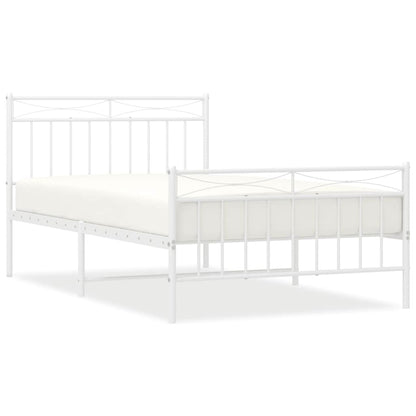 Bedframe met hoofd- en voeteneinde metaal wit 100x200 cm