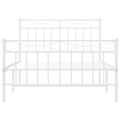 Bedframe met hoofd- en voeteneinde metaal wit 100x200 cm