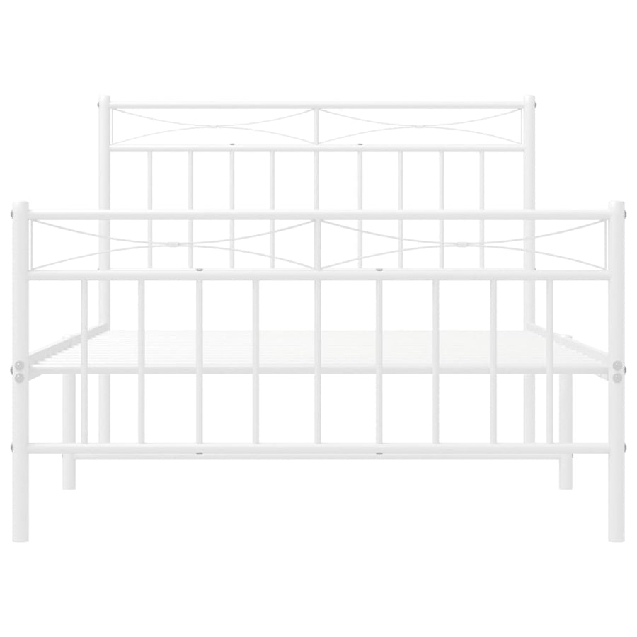 Bedframe met hoofd- en voeteneinde metaal wit 100x200 cm