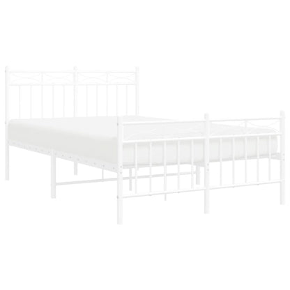 Bedframe Met Hoofd- En Voeteneinde Metaal 120 X 190 Cm 120x190 cm Wit met hoofdbord & voetbord