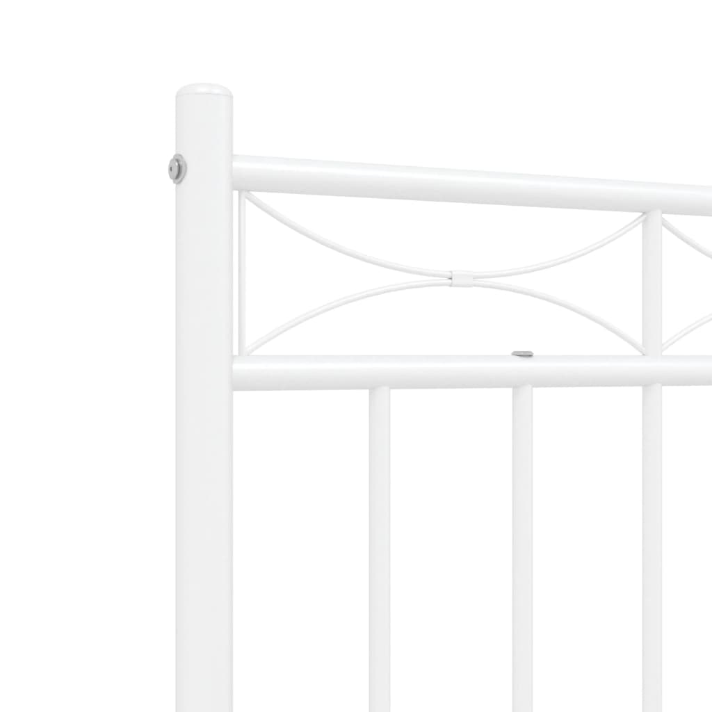 Bedframe Met Hoofd- En Voeteneinde Metaal 120 X 190 Cm 120x190 cm Wit met hoofdbord & voetbord