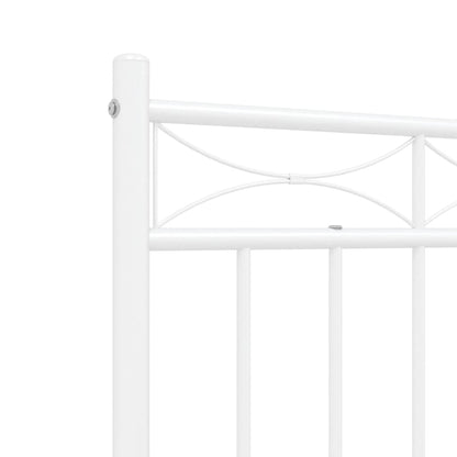 Bedframe Met Hoofd- En Voeteneinde Metaal 120 X 190 Cm 120x190 cm Wit met hoofdbord & voetbord