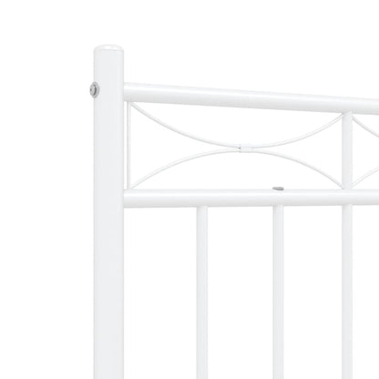 Bedframe Met Hoofd- En Voeteneinde Metaal 120x200 cm Wit met hoofdbord & voetbord