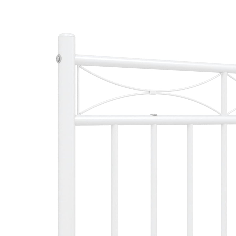 Bedframe Met Hoofd- En Voeteneinde Metaal 140x190 cm Wit met hoofdbord & voetbord