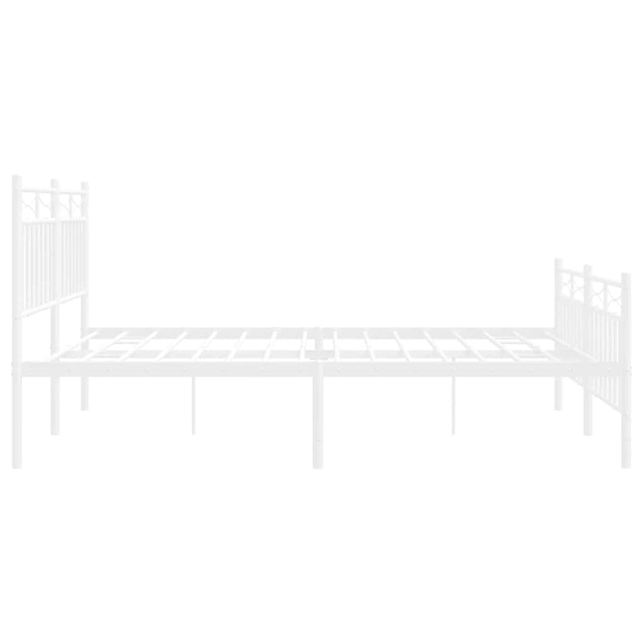 Bedframe met hoofd- en voeteneinde metaal wit 150x200 cm