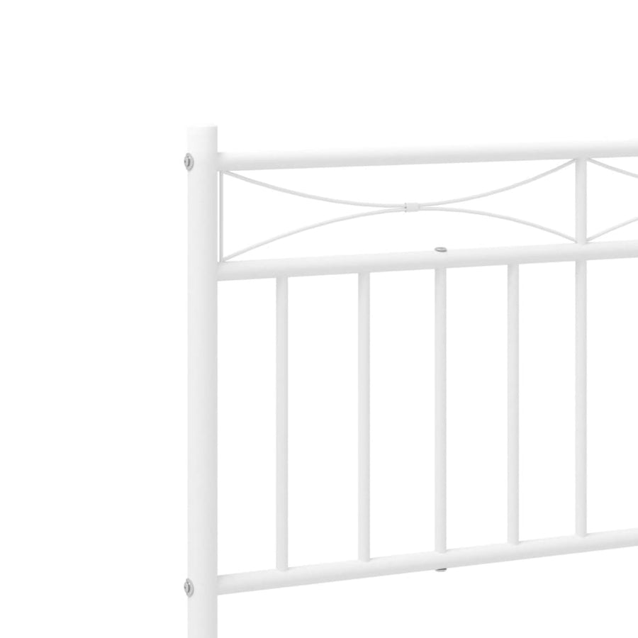 Bedframe Met Hoofd- En Voeteneinde Metaal 183x213 cm Wit met hoofdbord & voetbord