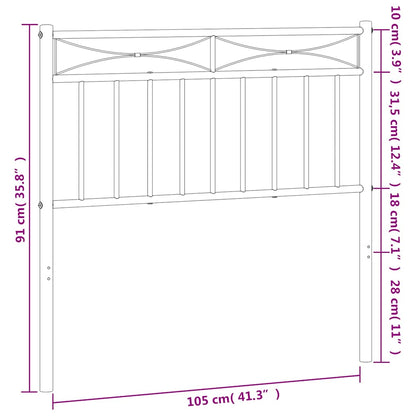Vervangend hoofdbord 100 cm metaal wit
