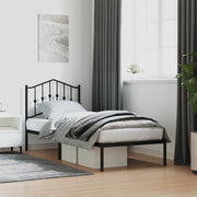 Bedframe metaal zwart 80x200 cm met hoofdbord