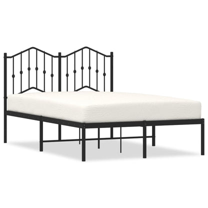 Bedframe met hoofdbord metaal zwart 120x190 cm 120 x 190 cm Zwart met hoofdbord