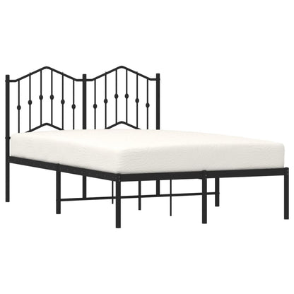 Bedframe met hoofdbord metaal zwart 120x190 cm 120 x 190 cm Zwart met hoofdbord