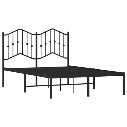 Bedframe met hoofdbord metaal zwart 120x190 cm 120 x 190 cm Zwart met hoofdbord