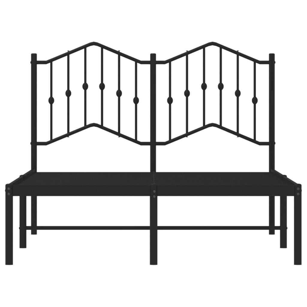 Bedframe met hoofdbord metaal zwart 120x190 cm 120 x 190 cm Zwart met hoofdbord