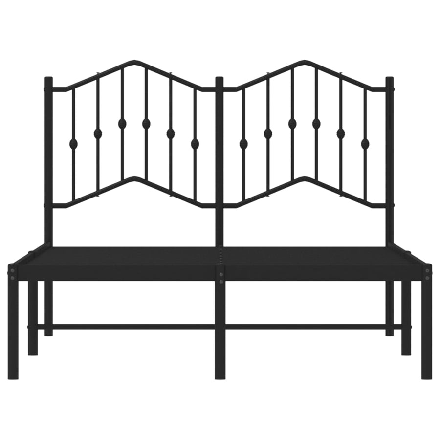 Bedframe met hoofdbord metaal zwart 120x190 cm 120 x 190 cm Zwart met hoofdbord
