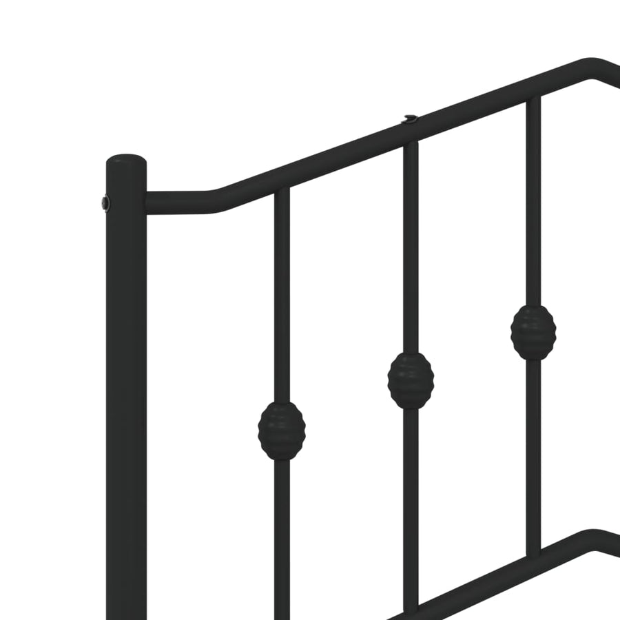 Bedframe met hoofdbord metaal zwart 120x190 cm 120 x 190 cm Zwart met hoofdbord